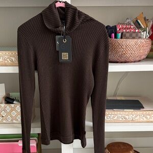 Goldbergh Dark Brown Ribbed Sweater. NWT. Style: GB400-20–233. Size Large. New!